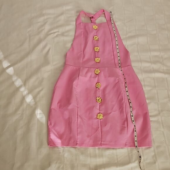 Sunfere Formal Party Open Back Mini Dress Pink Large - Picture 9 of 16